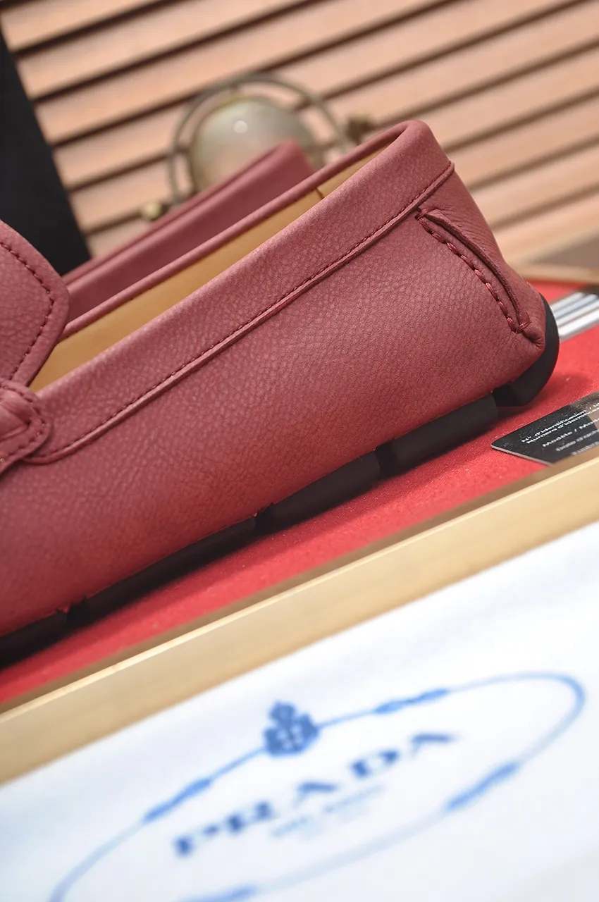 Men's Men's Shoes💰420💶【PRADA】 (High-end Niuli) New 🍀PRADA - Prada Doudou Shoes! Made of imported original cowhide, the inner top layer is comfortable cowhide lining! Original wear-resistant rubber outsole! High quality products! Code number 38-45 (45 customized)